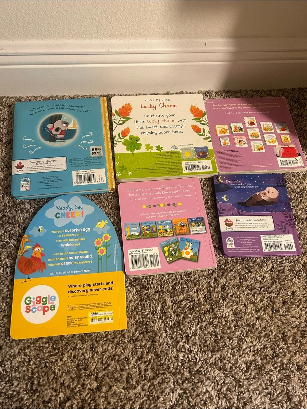 6 Assorted Kids Board Books Bundle Lot Children's Story Bundle